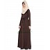 Designer Abaya in Dark Brown color